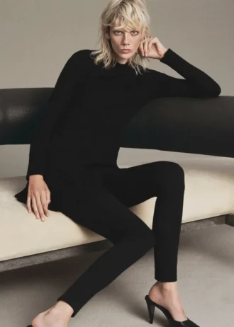 Žebrované pletené šaty ve tvaru písmene A