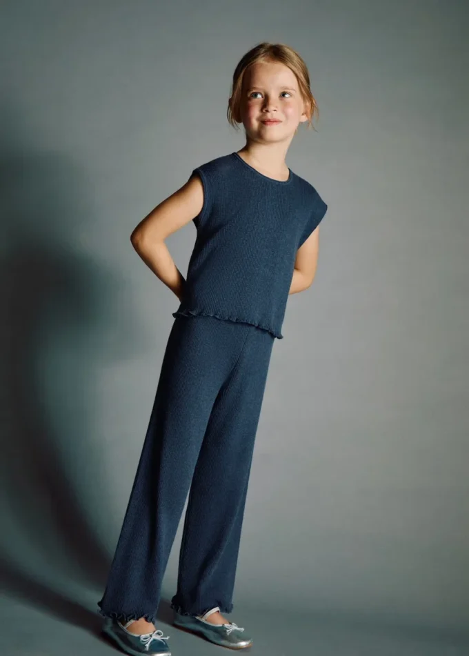 Žebrované pletené kalhoty Žebrované pletené kalhoty