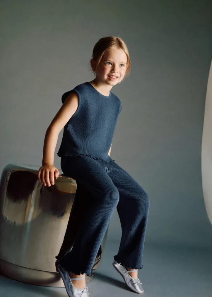 Žebrované pletené kalhoty Žebrované pletené kalhoty