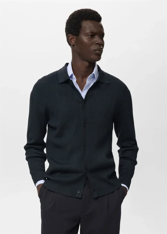 Žebrovaný pletený svetr Žebrovaný pletený svetr