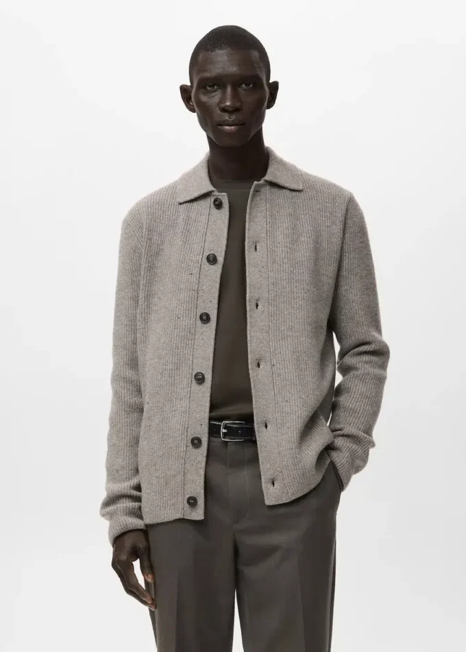 Žebrovaný pletený svetr Žebrovaný pletený svetr