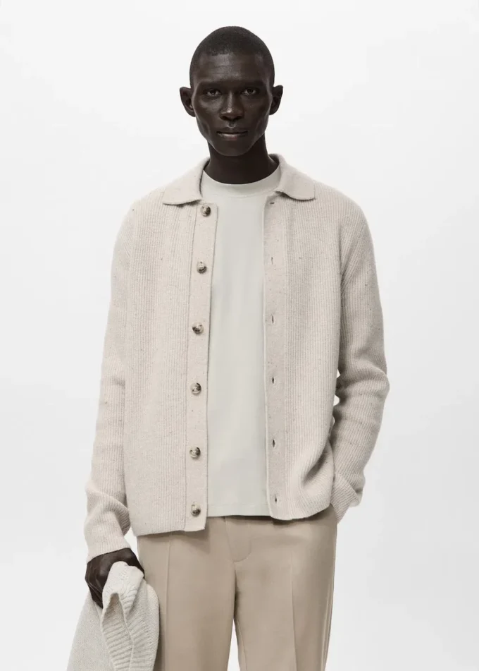 Žebrovaný pletený svetr Žebrovaný pletený svetr