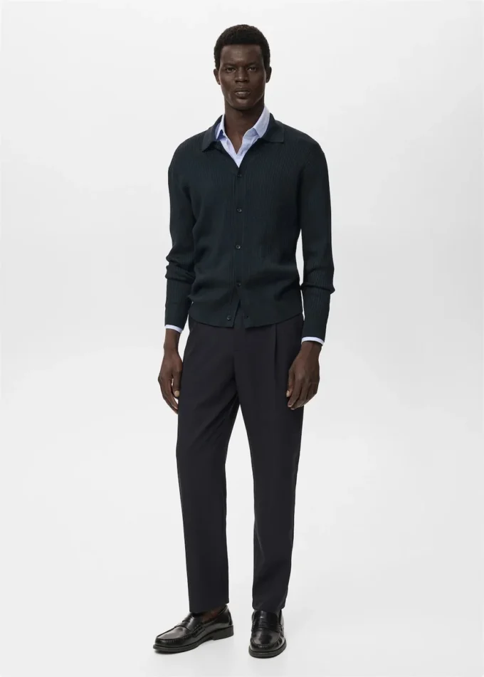 Žebrovaný pletený svetr Žebrovaný pletený svetr