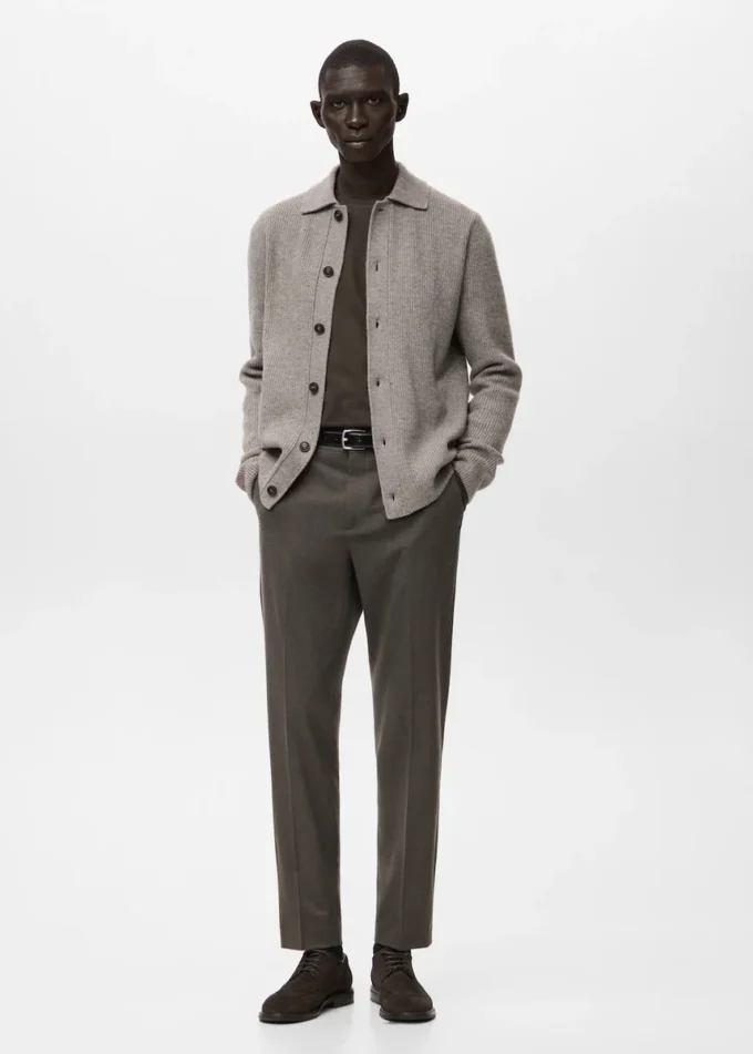 Žebrovaný pletený svetr Žebrovaný pletený svetr