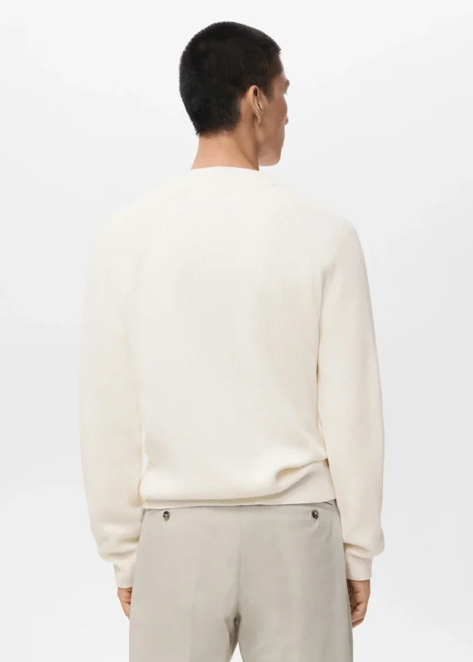 Žebrovaný pletený svetr s knoflíky Žebrovaný pletený svetr s knoflíky