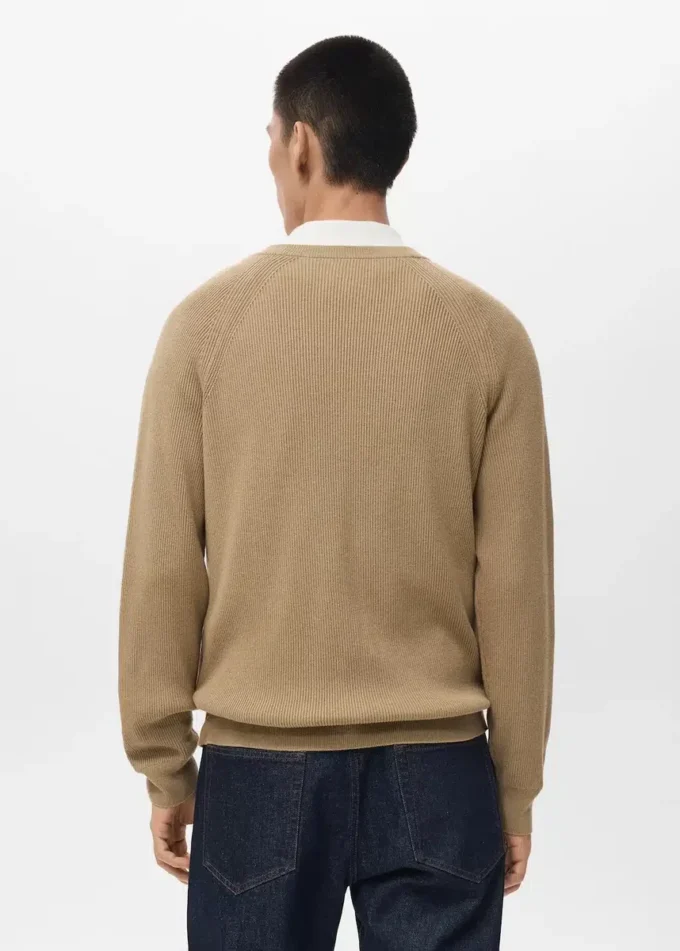 Žebrovaný pletený svetr s knoflíky Žebrovaný pletený svetr s knoflíky