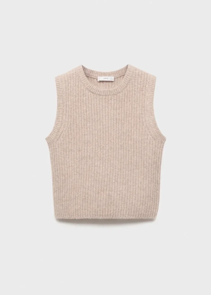 Žebrovaná pletená vesta Žebrovaná pletená vesta