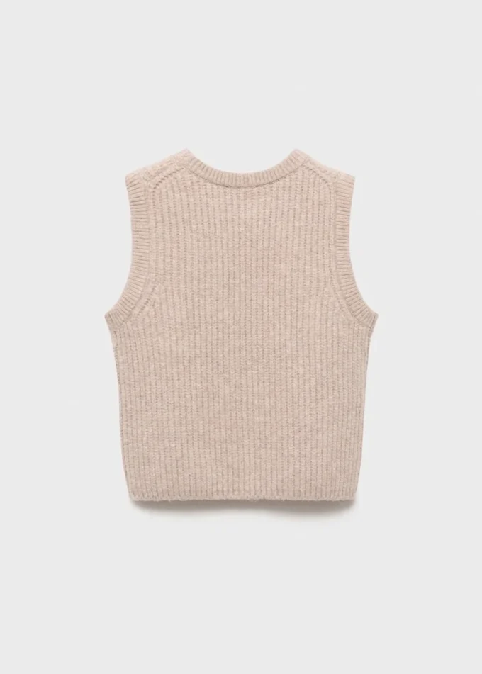 Žebrovaná pletená vesta Žebrovaná pletená vesta