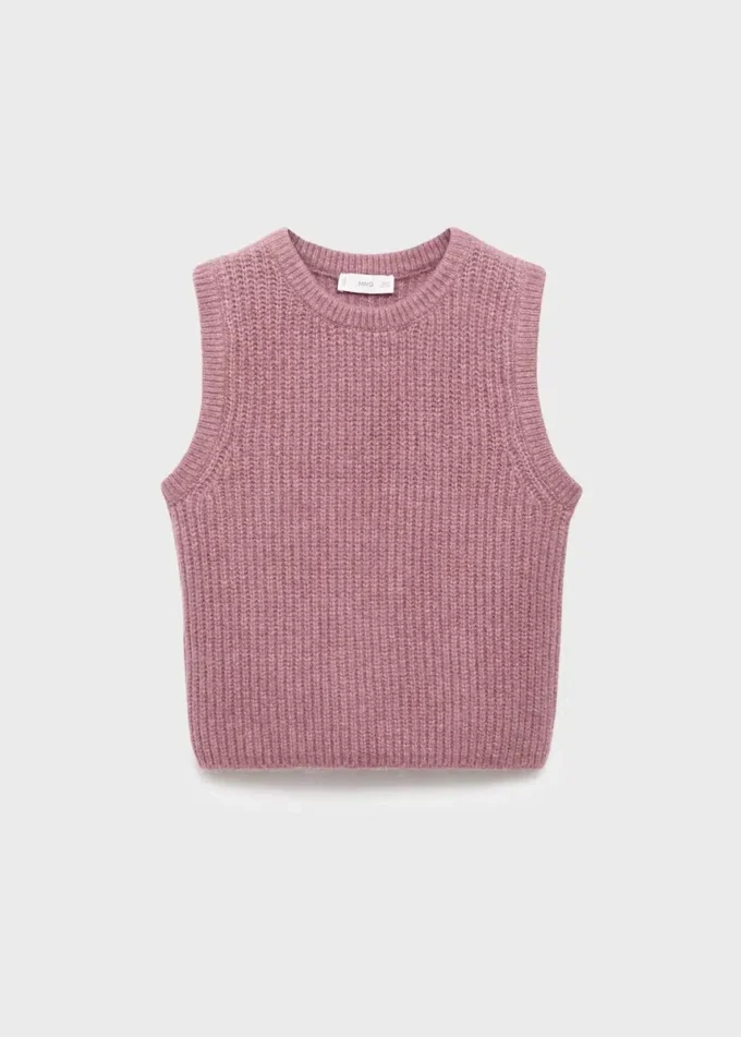 Žebrovaná pletená vesta Žebrovaná pletená vesta