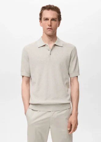 Žebrované polo tričko Žebrované polo tričko