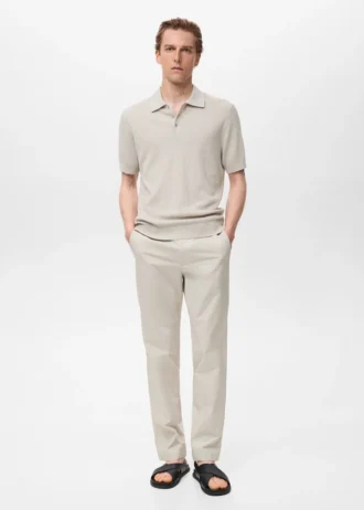 Žebrované polo tričko Žebrované polo tričko