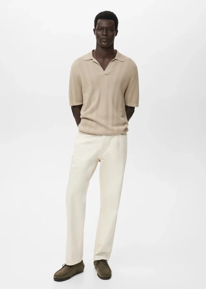 Žebrované polo tričko Žebrované polo tričko