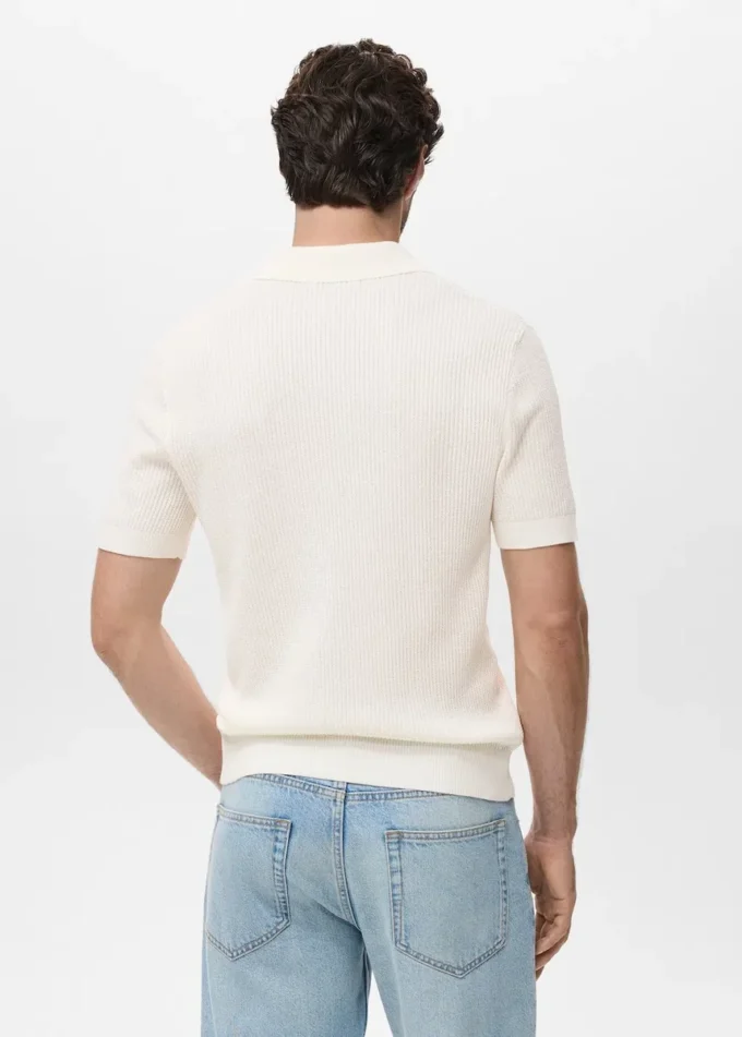 Žebrované polo tričko Žebrované polo tričko