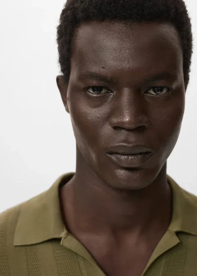 Žebrované polo tričko Žebrované polo tričko