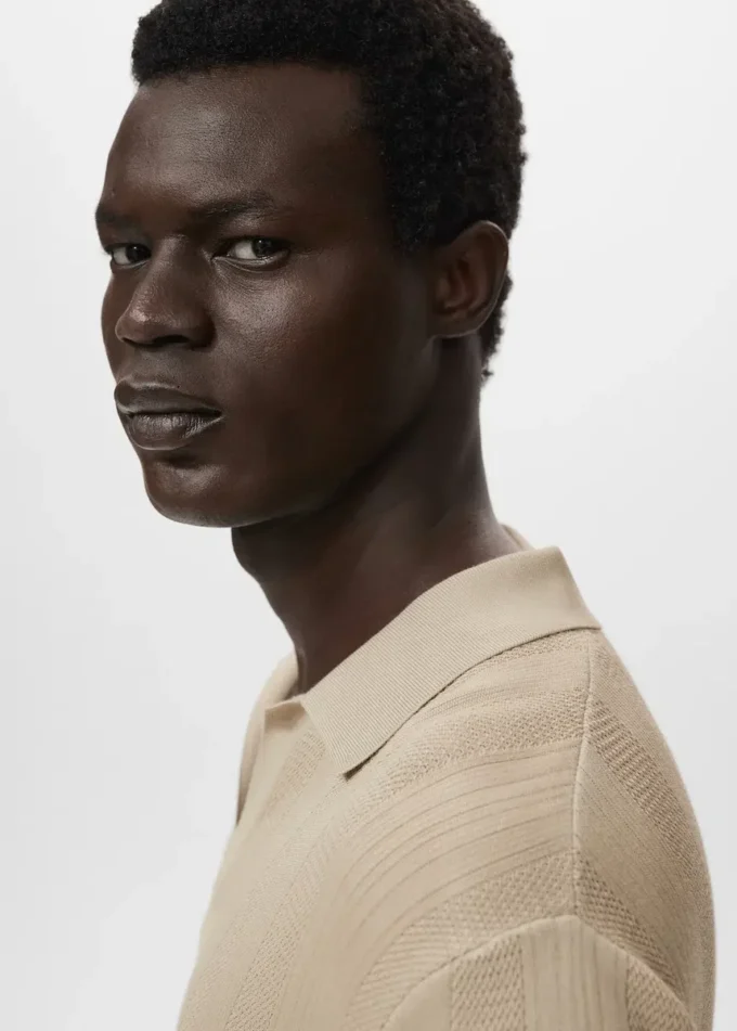 Žebrované polo tričko Žebrované polo tričko