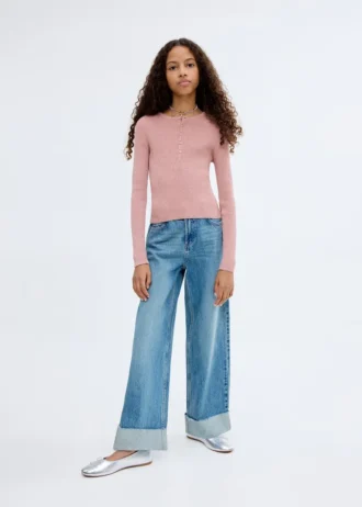 Žebrovaný svetr s knoflíky Žebrovaný svetr s knoflíky