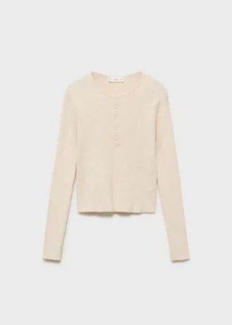 Žebrovaný svetr s knoflíky