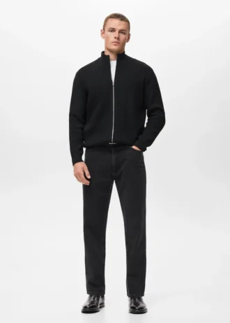 Žebrovaný svetr se zipem