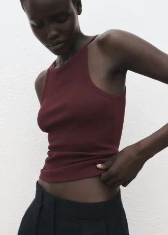 Žebrovaný top z bavlněné směsi