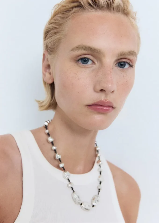 Žebrovaný top z bavlněné směsi Žebrovaný top z bavlněné směsi