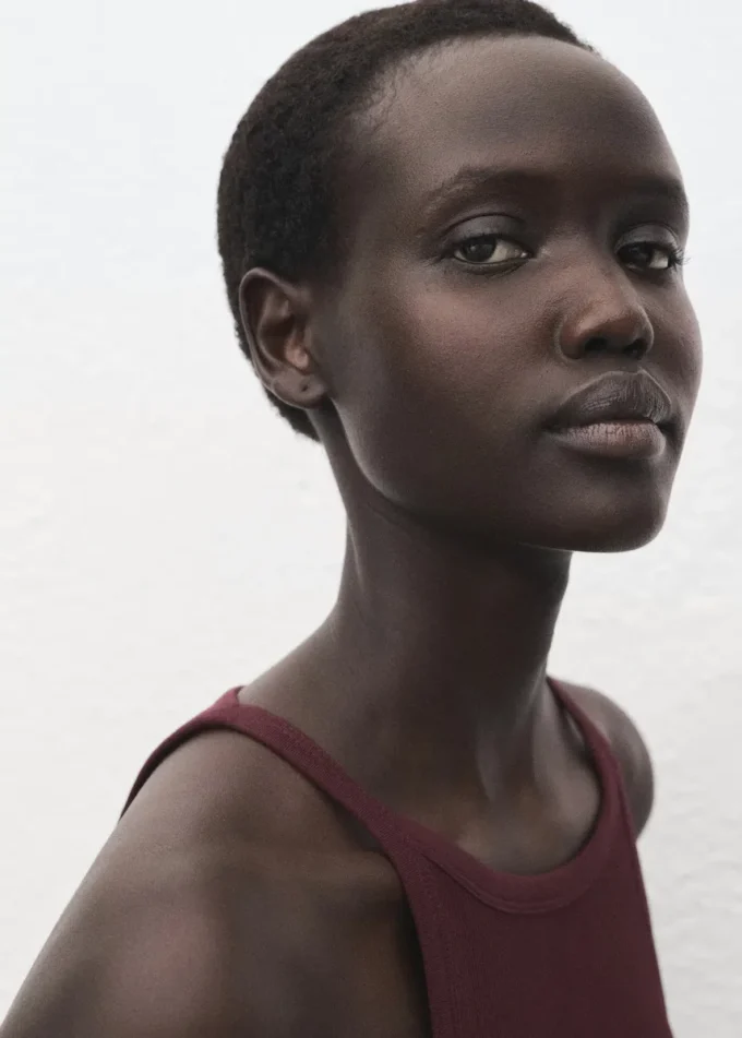 Žebrovaný top z bavlněné směsi Žebrovaný top z bavlněné směsi