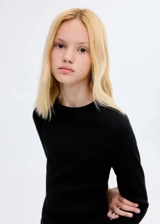 Žebrované tričko s dlouhým rukávem