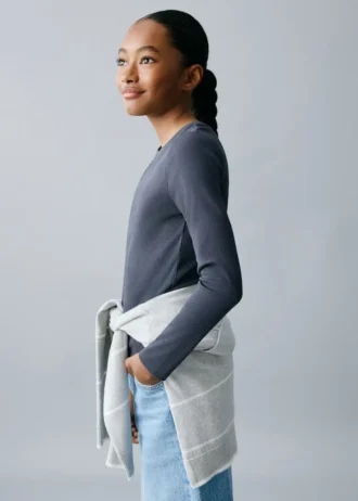 Žebrované tričko s dlouhým rukávem