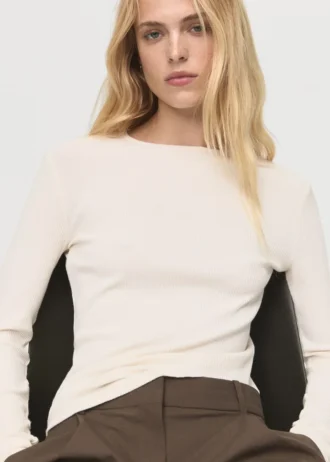 Žebrované tričko s dlouhým rukávem