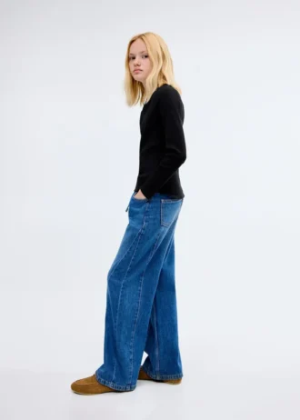 Žebrované tričko s dlouhým rukávem