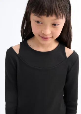 Žebrované tričko s výstřihem