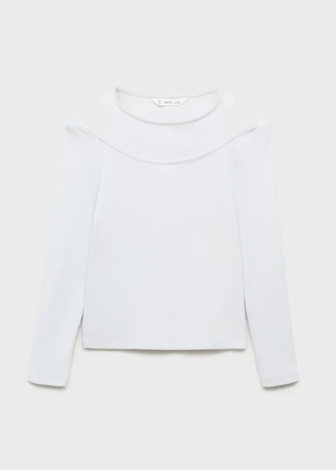 Žebrované tričko s výstřihem Žebrované tričko s výstřihem