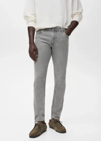 Šedé džíny Jan se slim fit střihem