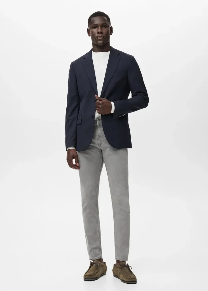 Šedé džíny Jan se slim fit střihem Šedé džíny Jan se slim fit střihem