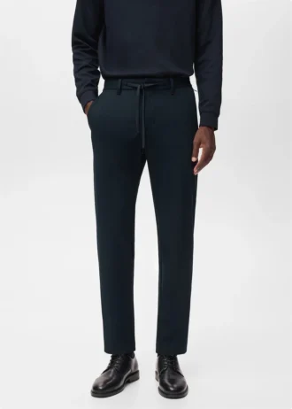 Elastické kalhoty slim fit se stahovací šňůrkou