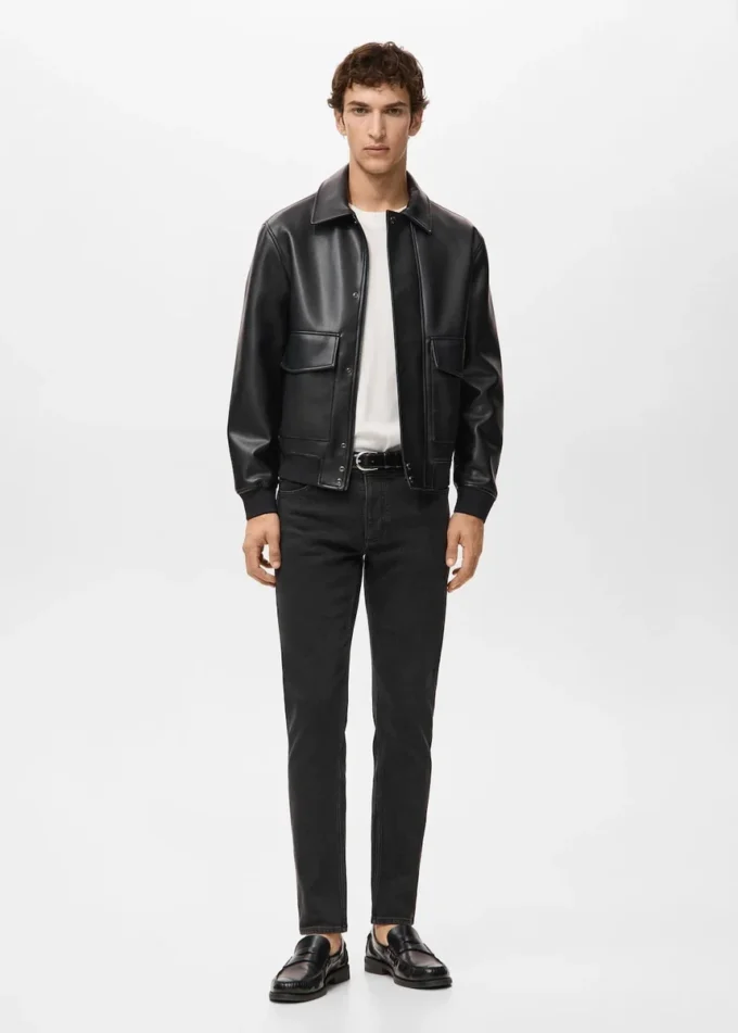 Černé džíny Jan se slim střihem Černé džíny Jan se slim střihem