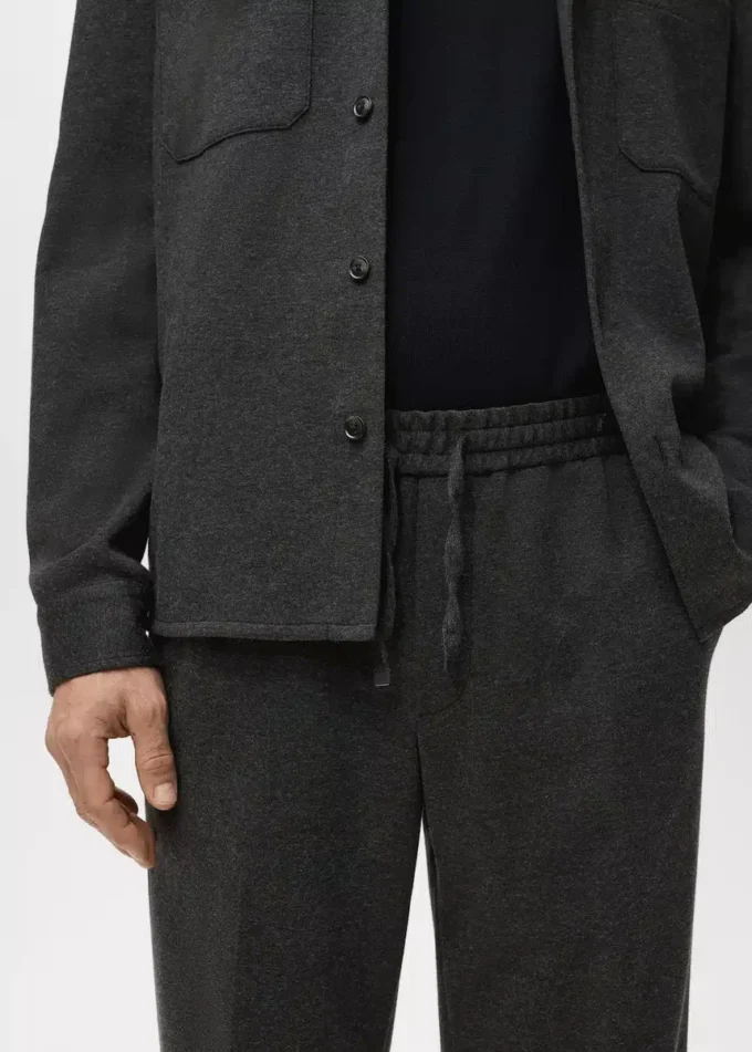 Flanelové joggingové kalhoty se stahovací šňůrkou Flanelové joggingové kalhoty se stahovací šňůrkou