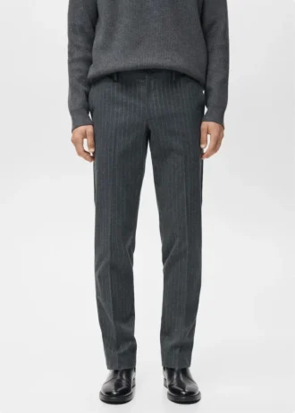 Flanelové kalhoty slim fit