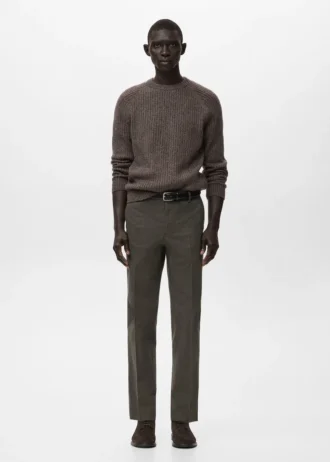 Flanelové kalhoty slim fit