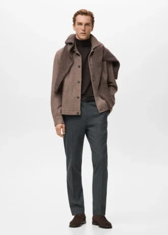 Flanelové kalhoty slim fit