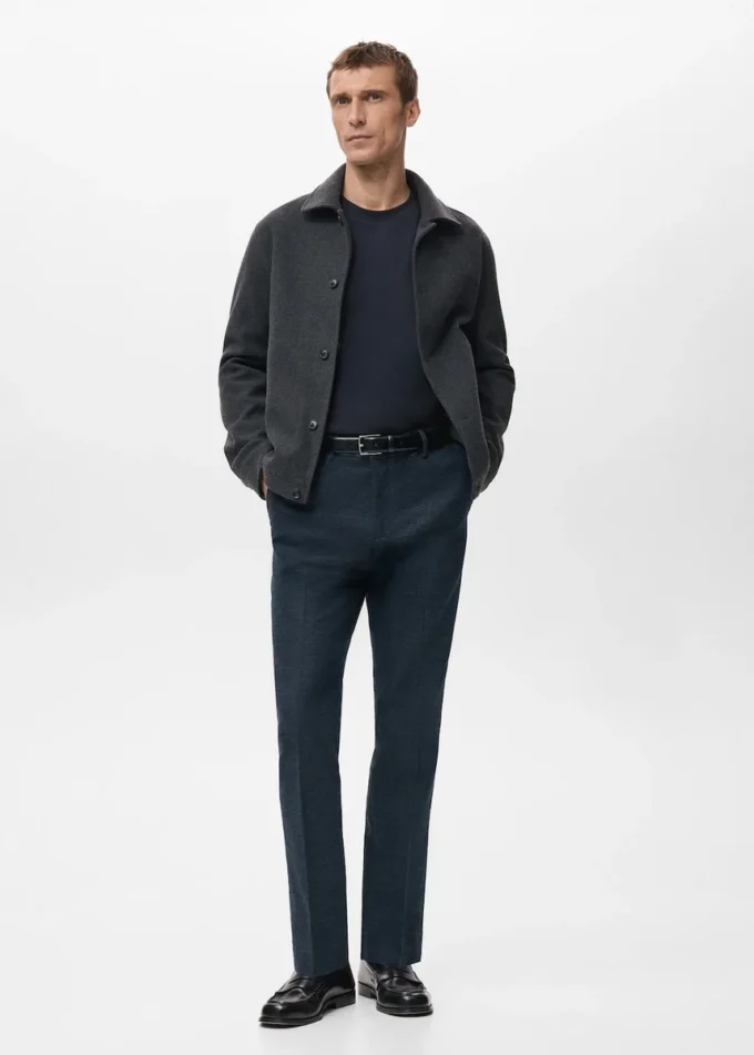 Flanelové kalhoty slim fit Flanelové kalhoty slim fit