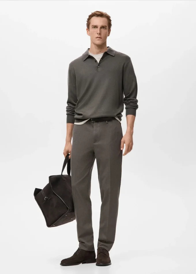 Flanelové kalhoty slim fit Flanelové kalhoty slim fit