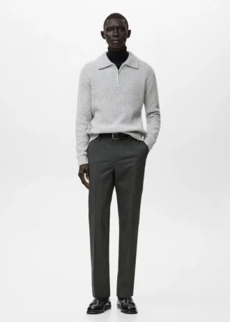 Flanelové kalhoty slim fit