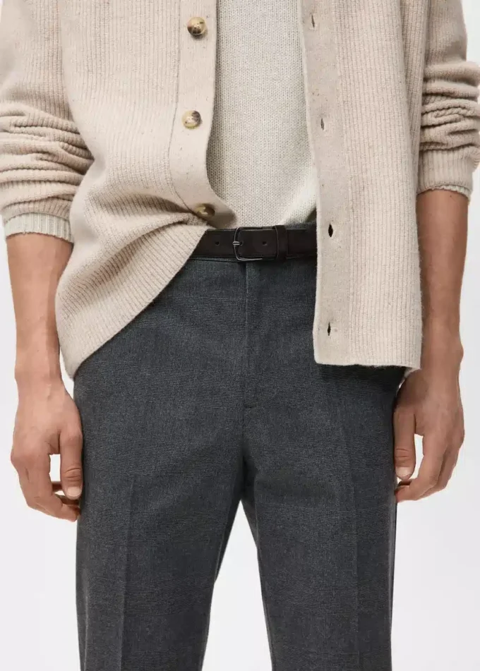 Flanelové kalhoty slim fit Flanelové kalhoty slim fit