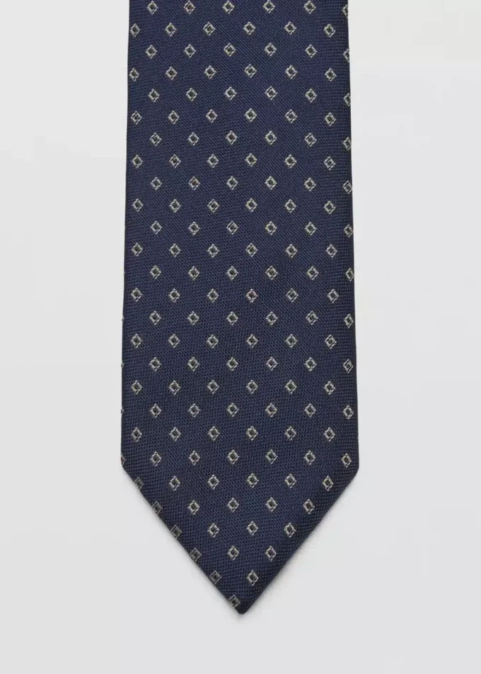 Hedvábná kravata s geometrickým vzorem Hedvábná kravata s geometrickým vzorem