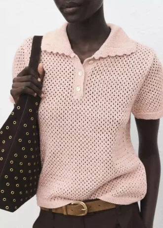 Háčkovaný svetr z lurexu