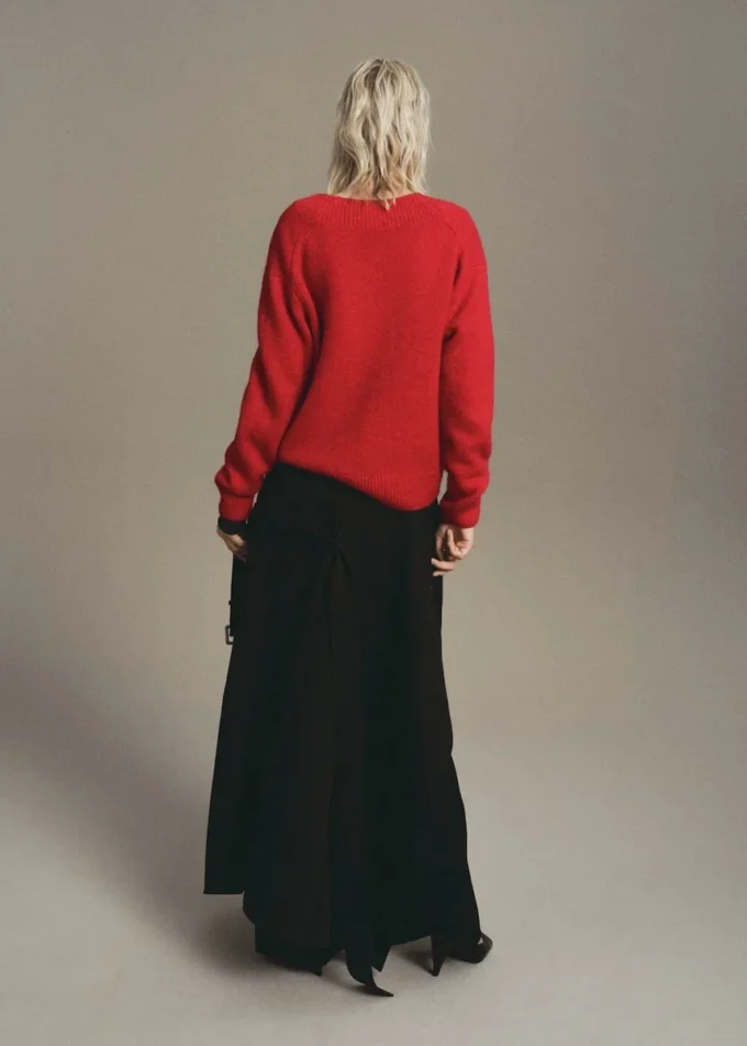 Hrubý úpletový svetr s výstřihem do V Hrubý úpletový svetr s výstřihem do V