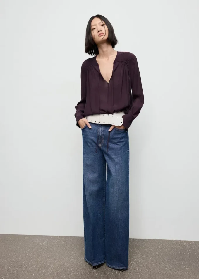 Šifonová blůza s mašlí u výstřihu Šifonová blůza s mašlí u výstřihu