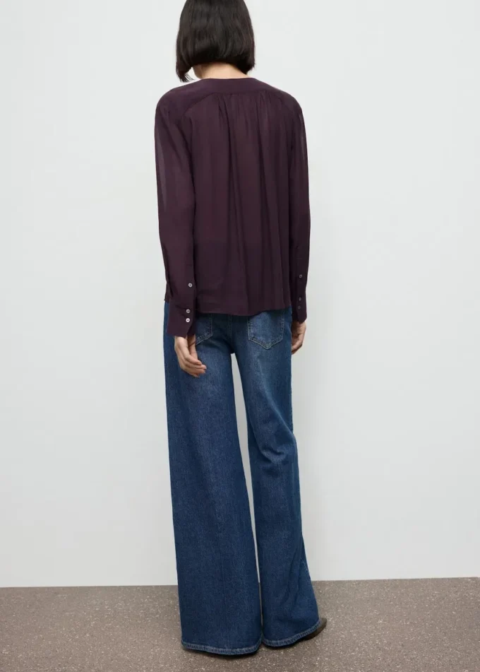 Šifonová blůza s mašlí u výstřihu Šifonová blůza s mašlí u výstřihu