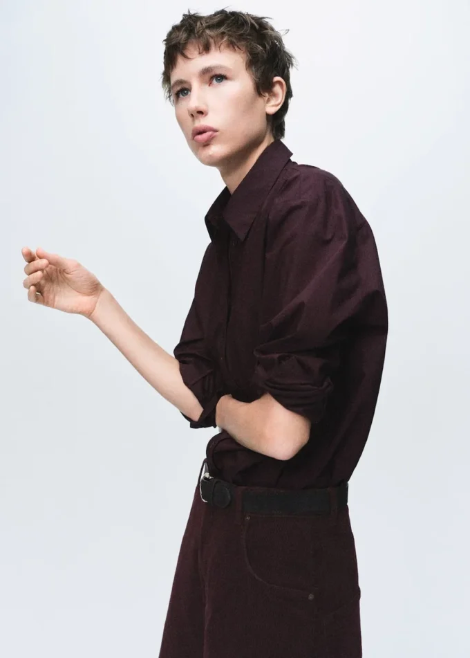 Široké kalhoty s nízkým pasem z manšestru Široké kalhoty s nízkým pasem z manšestru