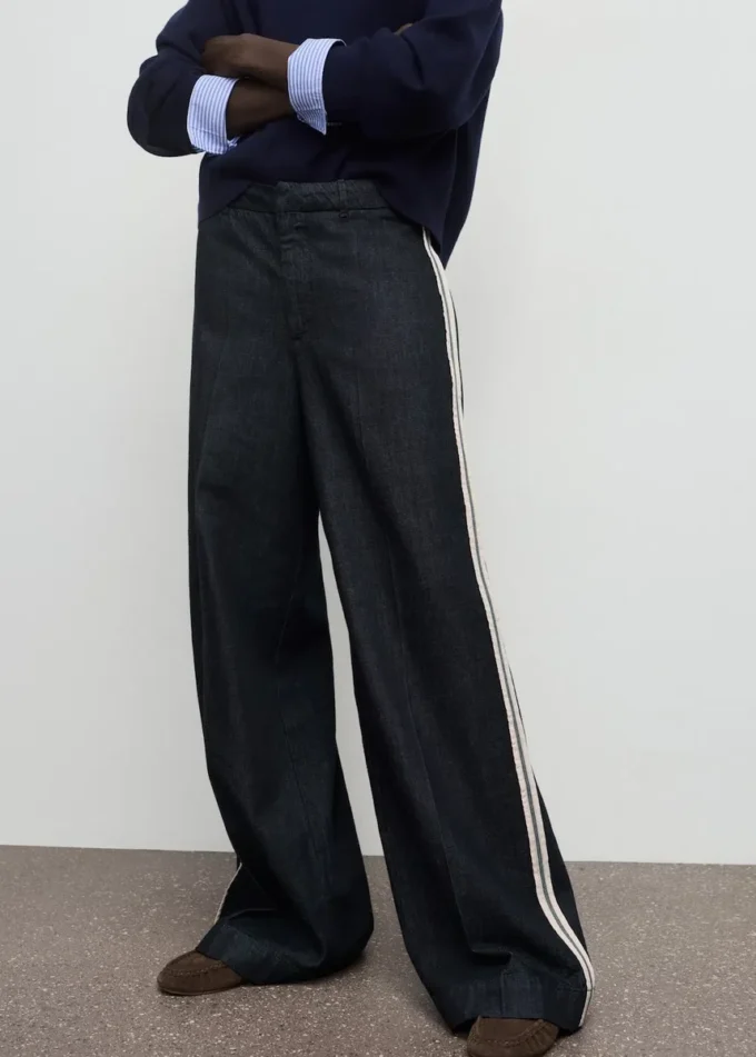 Široké pruhované džíny Široké pruhované džíny